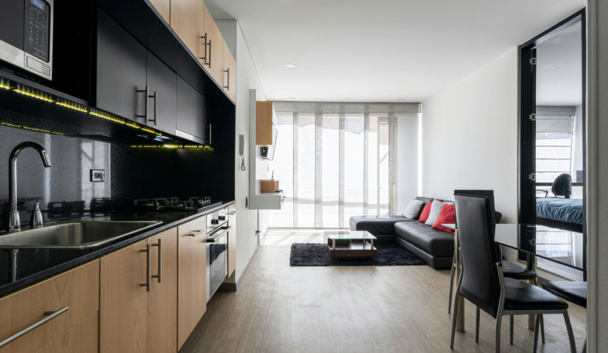 Inside of sleek modern apartment