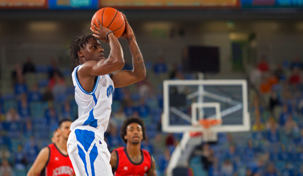 Basketball player shooting a shot
